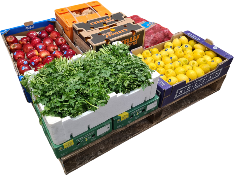 palette of fruits and veg